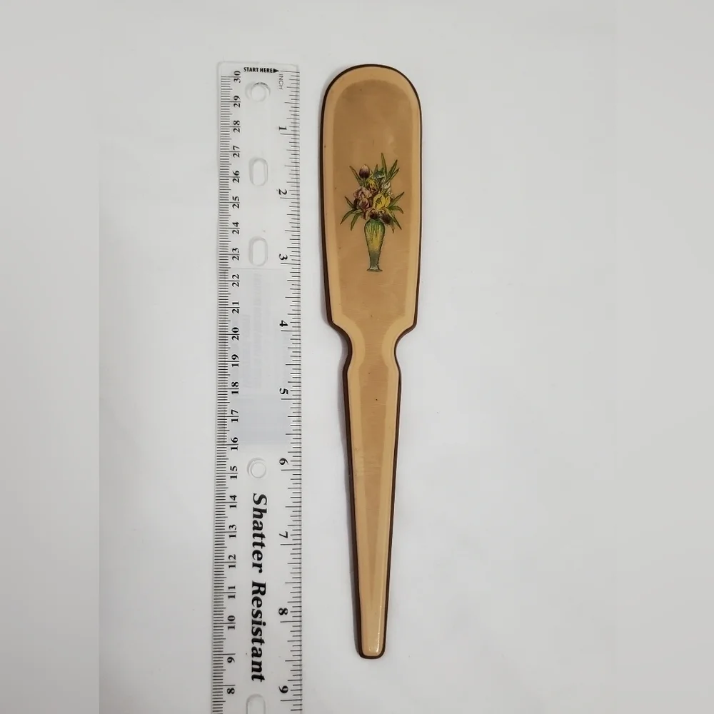 Vintage DuPont Lucite Vanity Set Mirror Brush Comb Floral Art Deco Boudoir - Picture 9 of 16